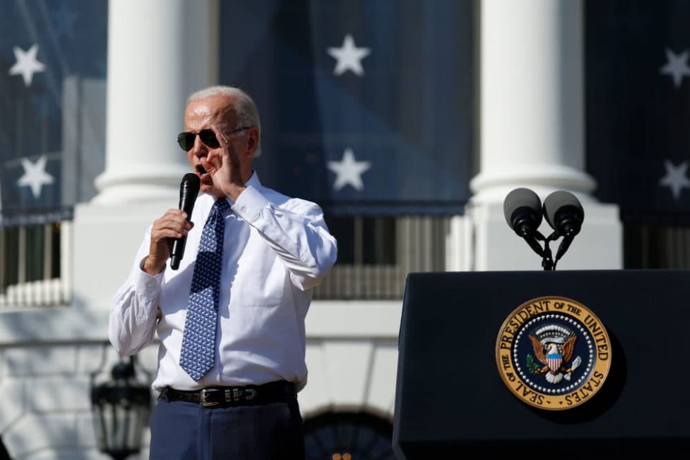 U.S President Joe Biden gives remarks during an event celebrating the passage of the Inflation Reduction Act on the South Lawn of the White House on September 13, 2022 in Washington, DC. H.R. 5376, the Inflation Reduction Act of 2022 was passed by the House and Senate and later signed by Biden in August. (Photo by Anna Moneymaker/Getty Images)