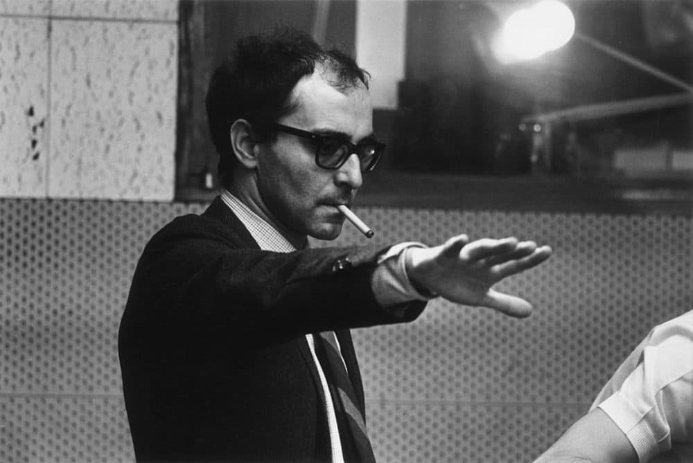 French film director Jean-Luc Godard during the filming of 'Sympathy For the Devil' (aka 'One Plus One'), featuring the Rolling Stones. (Larry Ellis/Express/Getty Images)