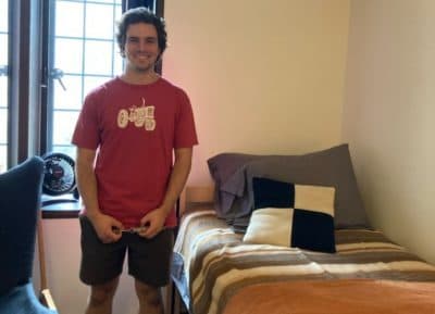 The author's son, Hardy, in his dorm room at Yale University. (Courtesy Bill Eville)