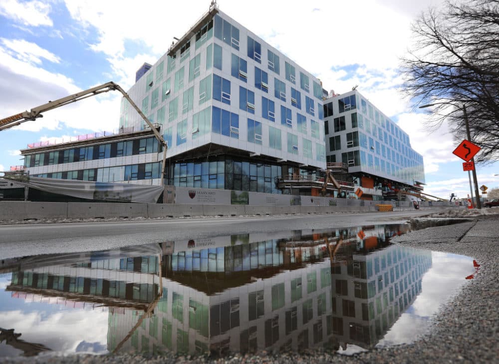 Harvard University's John A. Paulson School of Engineering and Applied Sciences is pictured under construction on Western Avenue in the Allston neighborhood of Boston on Feb. 14, 2019. (Pat Greenhouse/The Boston Globe via Getty Images)