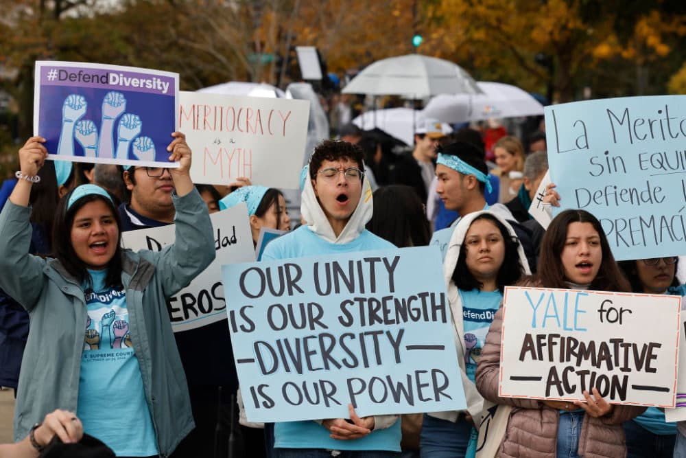 Proponents for affirmative action in higher education rally in front of the U.S. Supreme Court on Oct. 31, 2022 in Washington, DC. (Chip Somodevilla/Getty Images)