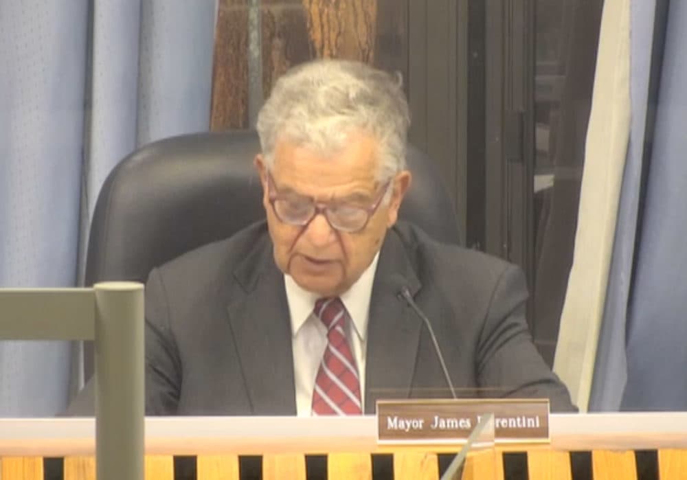 During a school committee meeting on Oct. 27, Haverhill Mayor Jim Fiorentini addressed the strike for the first time. (Screengrab from HC Media broadcast)