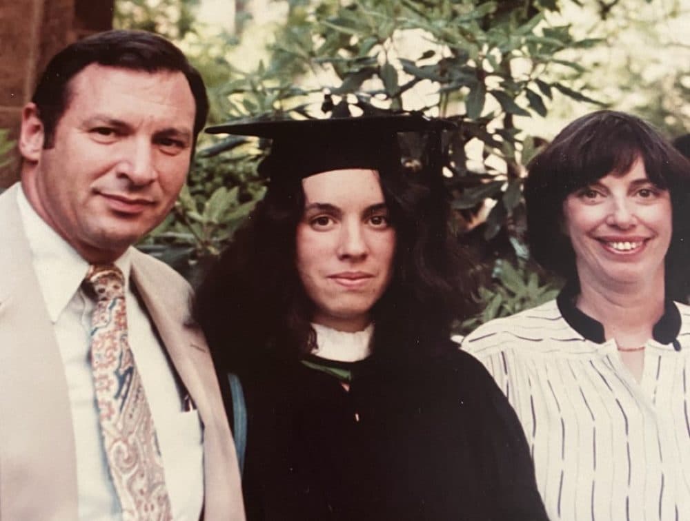 The author and her parents at her college graduation. (Courtesy Kathy Gunst)
