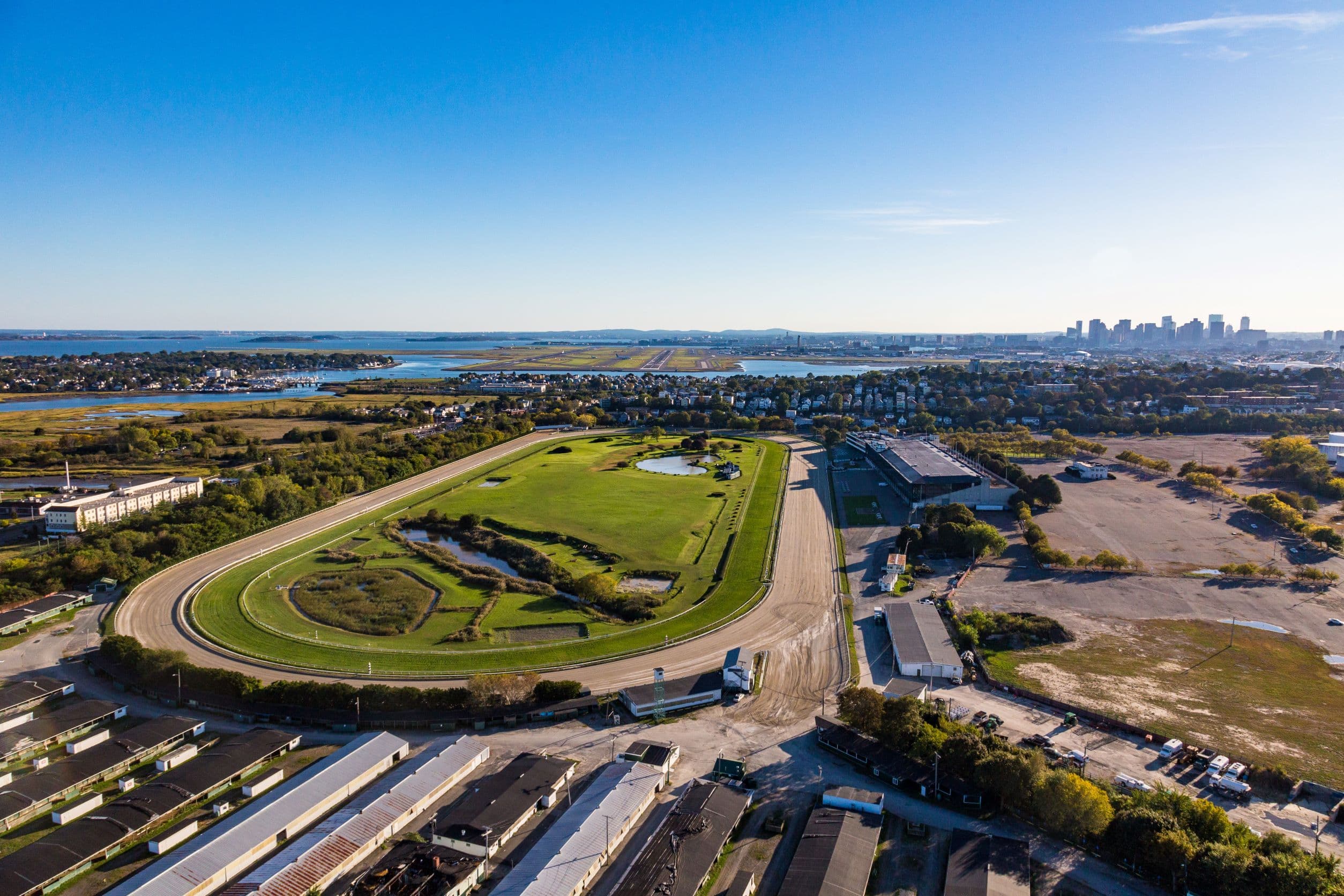An aerial view of Suffolk Downs. (Courtesy The HYM Investment Group, LLC)