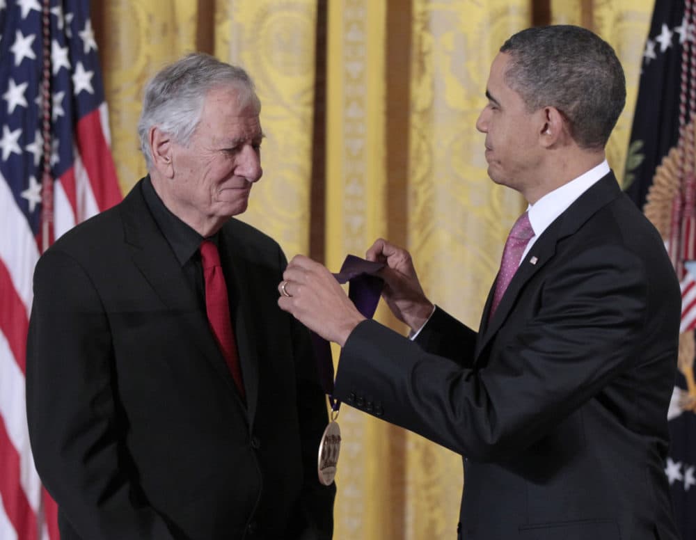 President Barack Obama presents a 2010 National Medal of Arts to American Repertory Theater founder Robert Brustein, during a 2011 ceremony in the East Room of the White House in Washington. (Pablo Martinez Monsivais/AP)