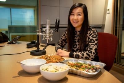 Megan Zhang breaks down the cultural significance behind some Lunar New Year foods. (Robin Lubbock/Here & Now)