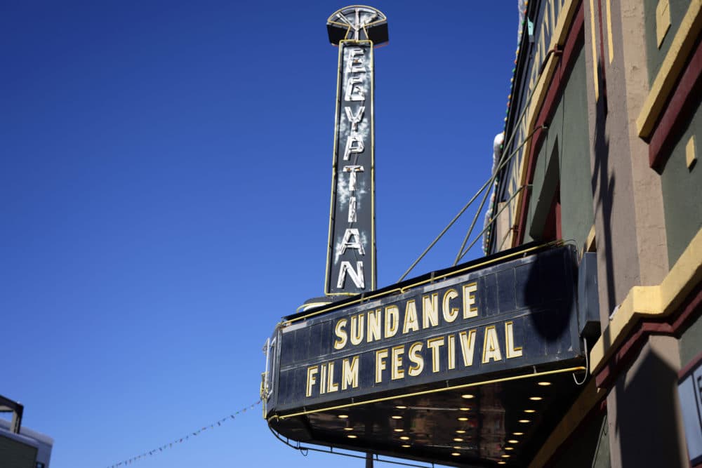 The marquee of the Egyptian Theatre is seen during the 2023 Sundance Film Festival on Monday, Jan. 23, 2023, in Park City, Utah. (Charles Sykes/Invision/AP)