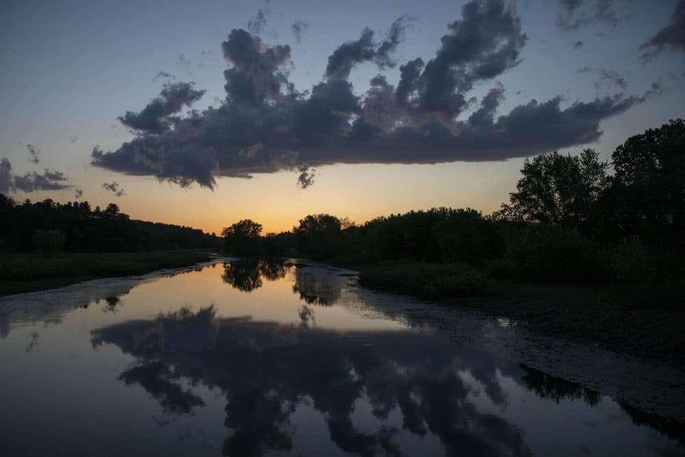 Sunset over Great Meadows National Wildlife Refuge and the Sudbury River. (Robin Lubbock/WBUR)