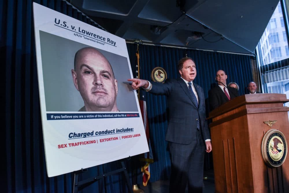 United States Attorney for the Southern District of New York, Geoffrey Berman (C) announces the indictment against Lawrence Ray aka &quot;Lawrence Grecco.&quot; (Stephanie Keith/Getty Images)