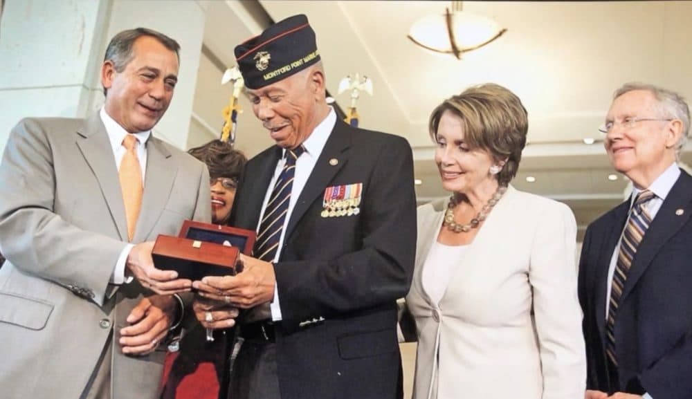 First Sgt. William &quot;Jack&quot; McDowell receives a Congressional Gold Medal for his service as a Montford Point Marine. (Courtesy of William &quot;Jack&quot; McDowell)