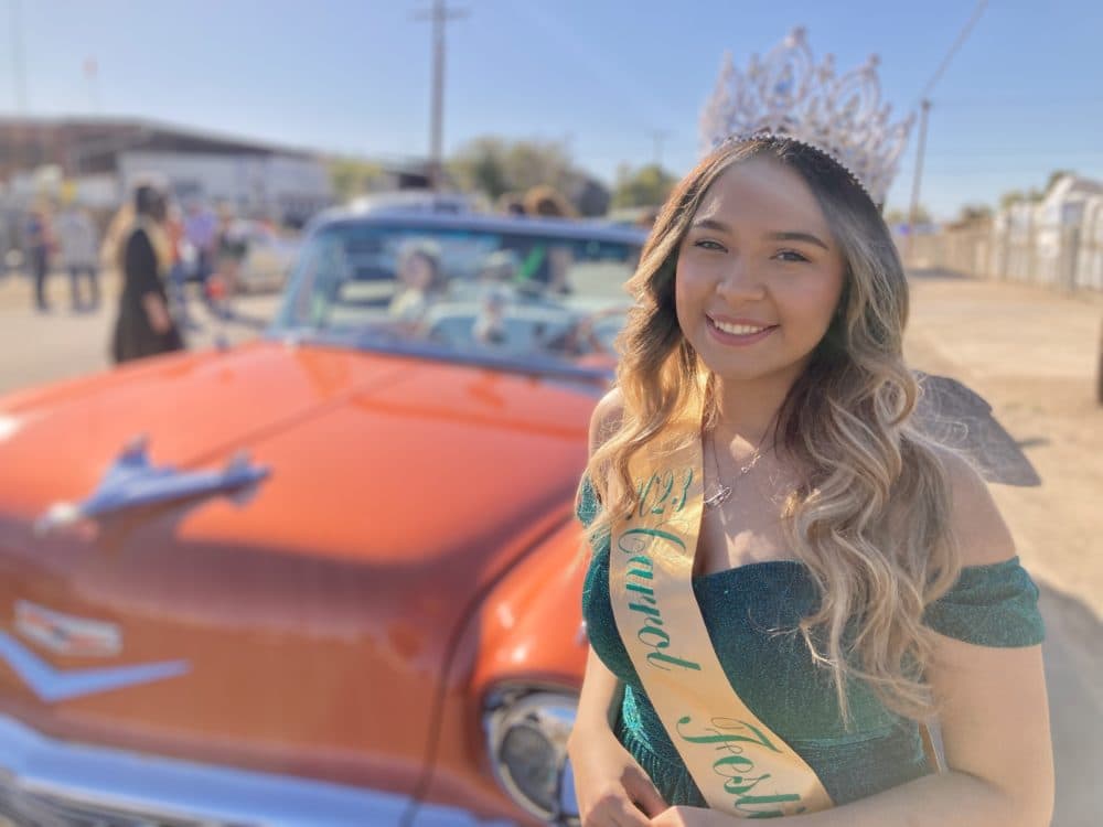 16-year-old Samantha Castañeda is Holtville, California’s, 76th Carrot Queen. (Peter O'Dowd/Here & Now)
