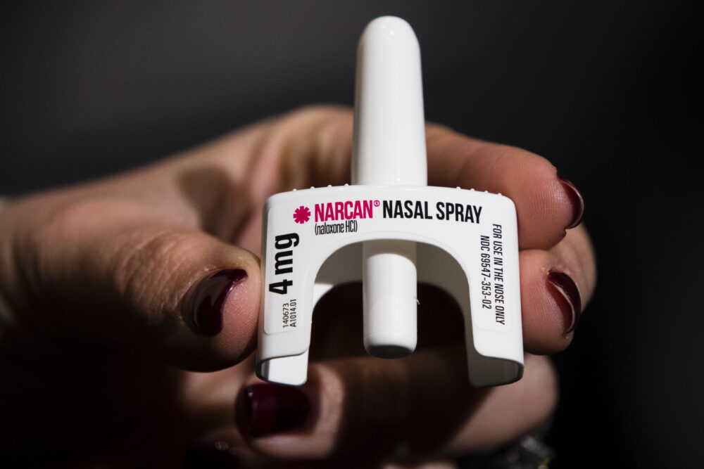 The overdose-reversal drug Narcan is displayed. (Matt Rourke/AP)