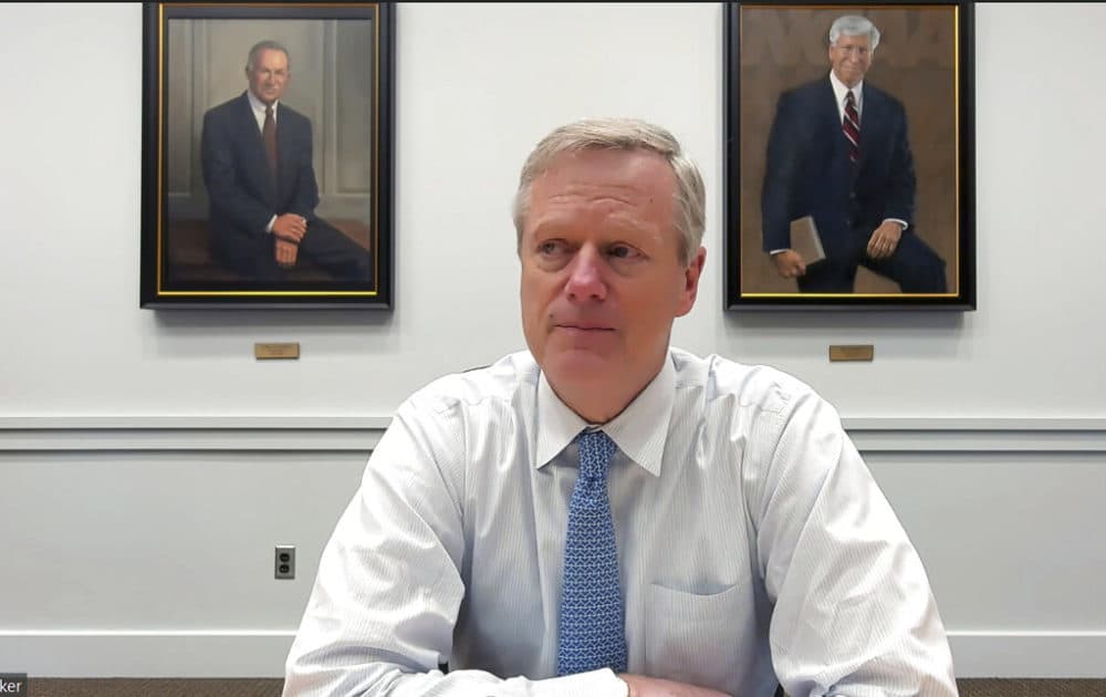 Photo from video shows NCAA president Charlie Baker. (Ralph Russo/AP Photo)