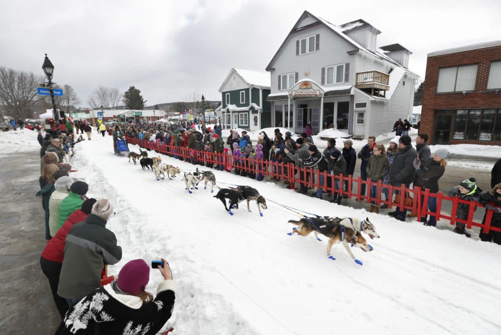 Musher Denis Tremblay, of St. Michel des Saints, Quebec, Canada, leads his team at the start of the Irving Woodlands Can Am Crown 250-mile sled dog race, March 3, 2018, in Fort Kent, Maine. (Robert F. Bukaty/AP)