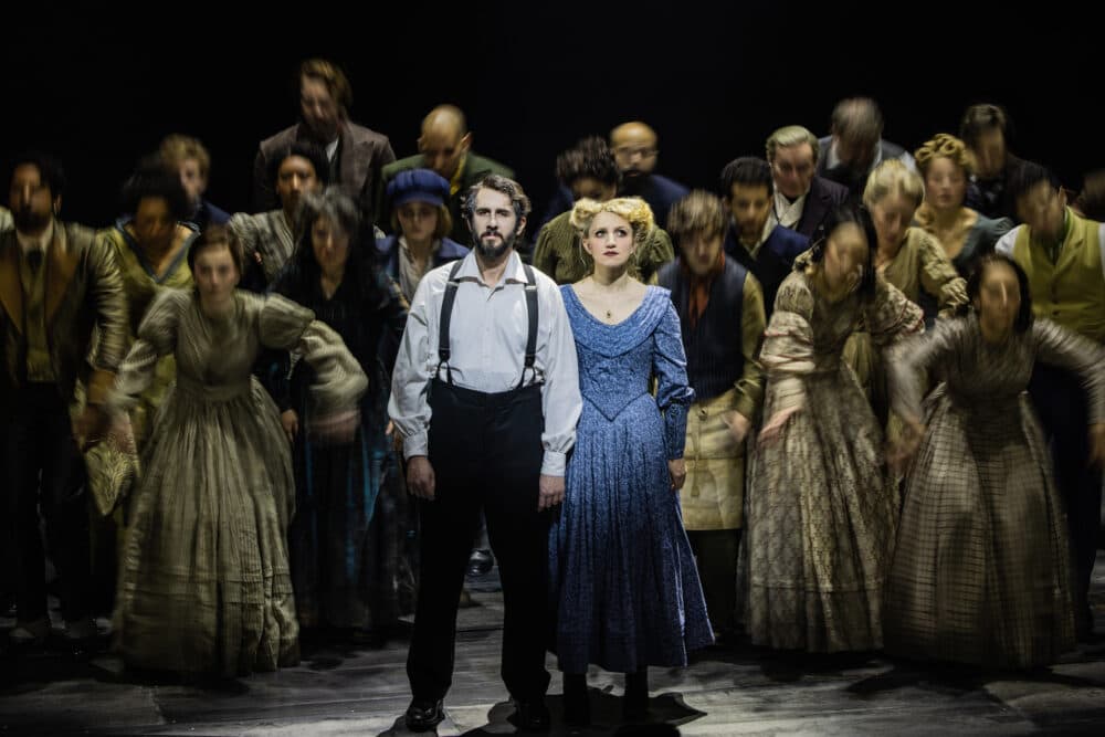 Josh Groban, Annaleigh Ashford and the company of the 2023 Broadway production of &quot;Sweeney Todd.&quot; (Matthew Murphy and Evan Zimmerman)