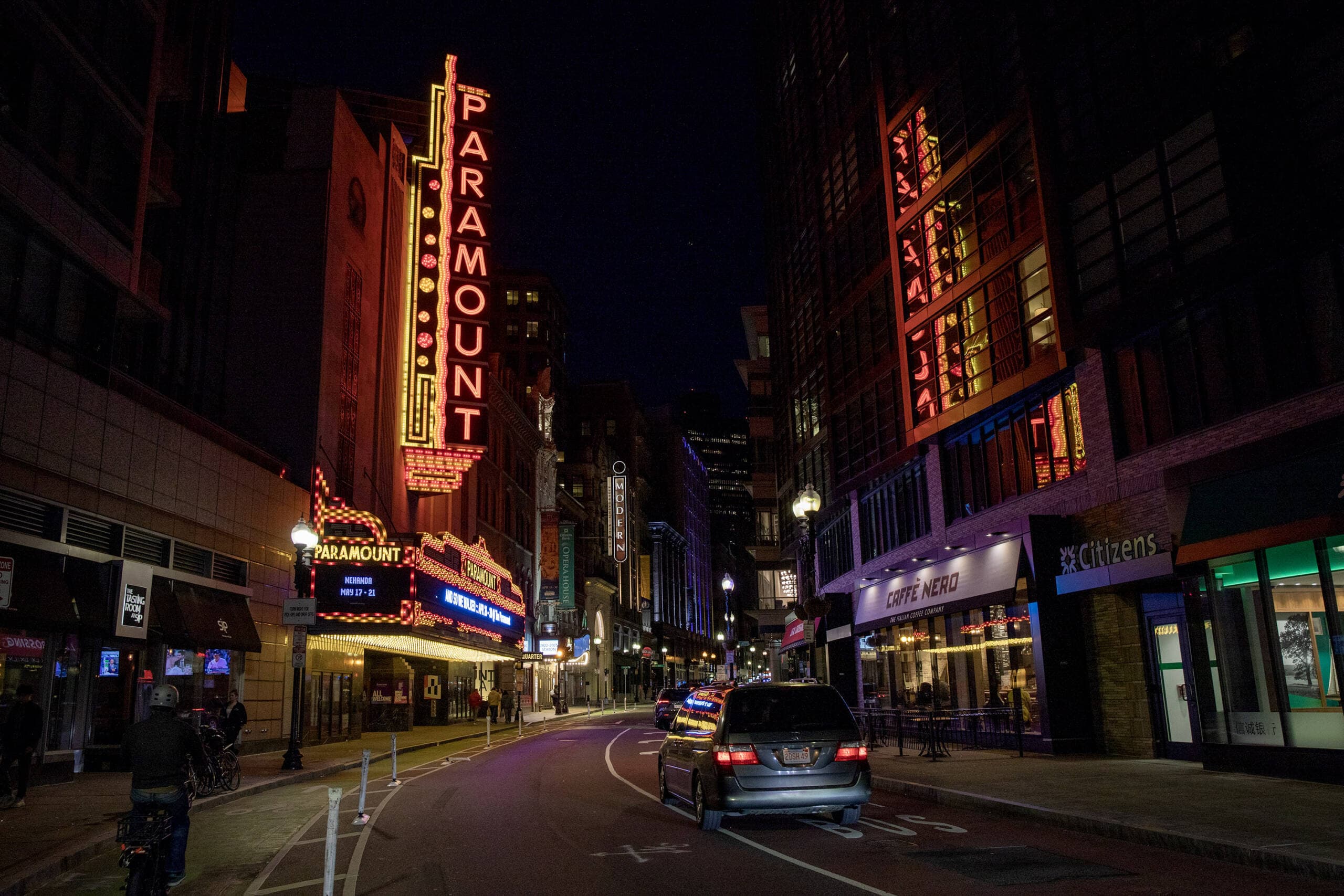 The Paramount, on Washington Street in Boston. (Robin Lubbock/WBUR)