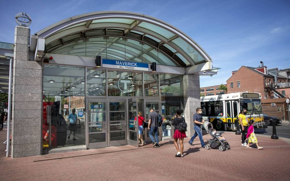 The Blue Line's Maverick station in East Boston. (Robin Lubbock/WBUR)