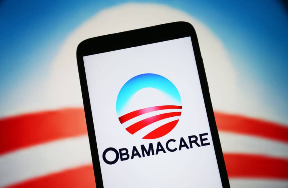 In this photo illustration, Obamacare logo is seen on a smartphone screen. (Photo Illustration by Pavlo Gonchar/SOPA Images/LightRocket via Getty Images)