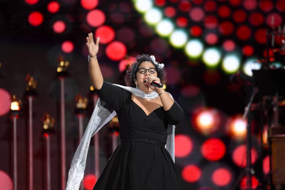 Marisol &quot;La Marisoul&quot; Hernandez from La Santa Cecilia performs during the 65th Grammy Awards Premiere Ceremony at Microsoft Theater on Feb. 05, 2023 in Los Angeles, California. (Kevork Djansezian/Getty Images for The Recording Academy)