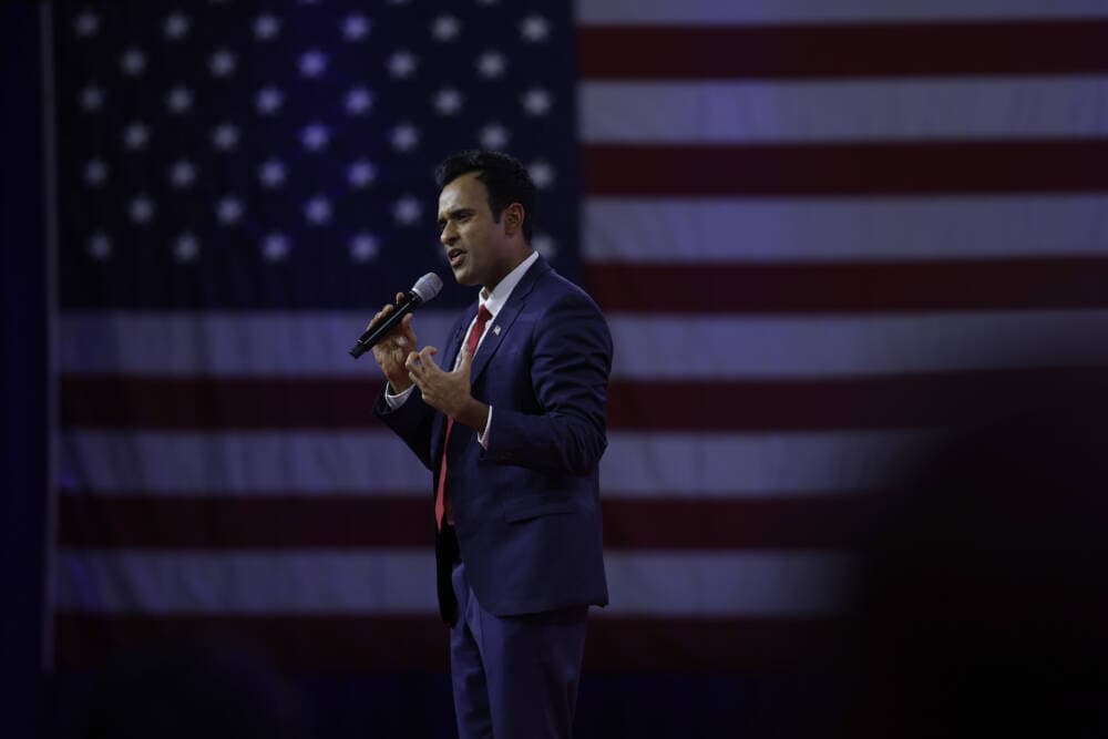 Republican presidential candidate Vivek Ramaswamy speaks during the annual Conservative Political Action Conference (CPAC) at the Gaylord National Resort Hotel And Convention Center on March 03, 2023 in National Harbor, Maryland. (Anna Moneymaker/Getty Images)