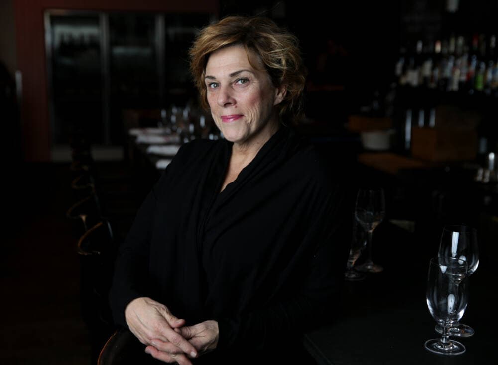 Chef Barbara Lynch poses for a portrait inside of her restaurant The Butcher Shop in Boston in 2018. (Jonathan Wiggs/The Boston Globe via Getty Images)