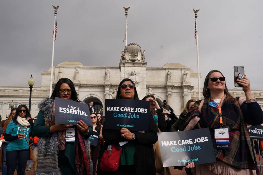 Activists gather to advocate for sweeping Federal Care Legislation on Feb. 28, 2023 in Washington, DC. (Leigh Vogel/Getty Images for Allora Industries)