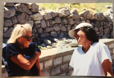 The author) (age 29) and and her mother (age 75) on a hike in Greece. (Courtesy Henriette Lazaridis)