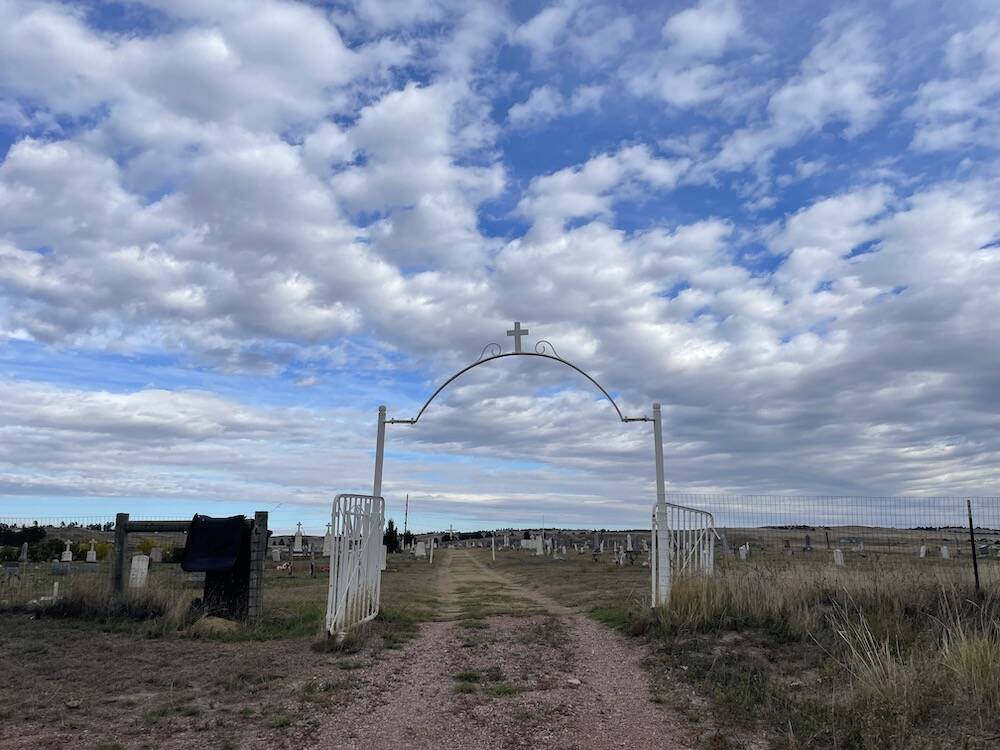 The cemetery at Red Cloud School. (Jenna Kunze/Native News Online)