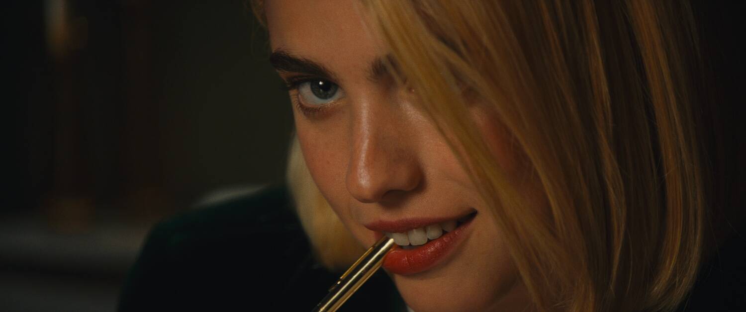 Margaret Qualley is Rebecca in &quot;Sanctuary.&quot; (Courtesy of NEON)
