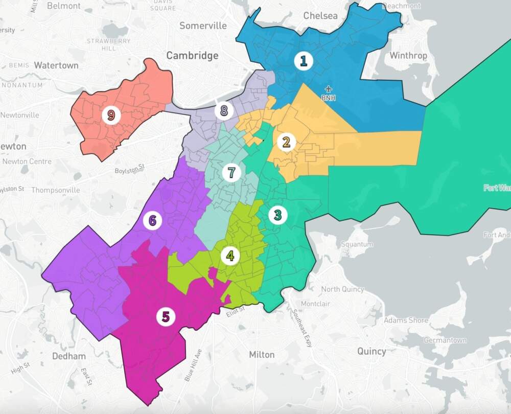 City of Boston redistricting map approved by City Council May 24, 2023. (Courtesy City Council)