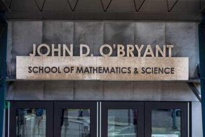 The John D O’Bryant School of Mathematics and Science in Roxbury. (Jesse Costa/WBUR)