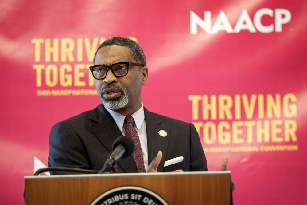 Derrick Johnson, NAACP President and CEO, talks about the 114th National Convention, which will take place in Boston. (Robin Lubbock/WBUR)