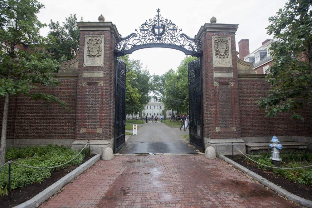 Johnston Gate at Harvard University. (Joe Difazio for WBUR)