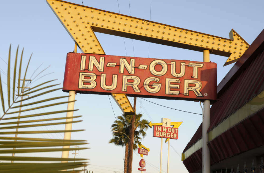 In-N-Out Burger signs fill the skyline. (Adam Lau/AP)