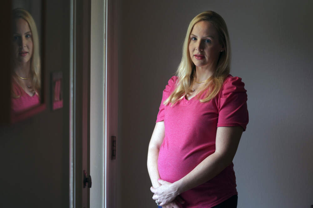 Dr. Austin Dennard poses for a photo at her home in Dallas, May 18, 2023. Dennard and other Texas women who were told they could not end pregnancies with fatal fetal anomalies or that endangered their health are challenging the state's restrictive abortion laws. (LM Otero/AP)