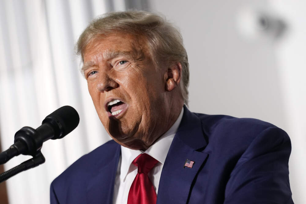 Former President Donald Trump speaks at Trump National Golf Club. (Andrew Harnik/AP)