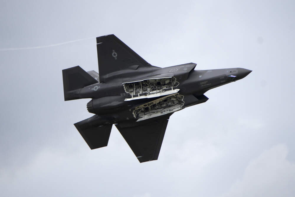 F-35 fighter jet performs a demonstration flight during the Paris Air Show. (Lewis Joly/AP)