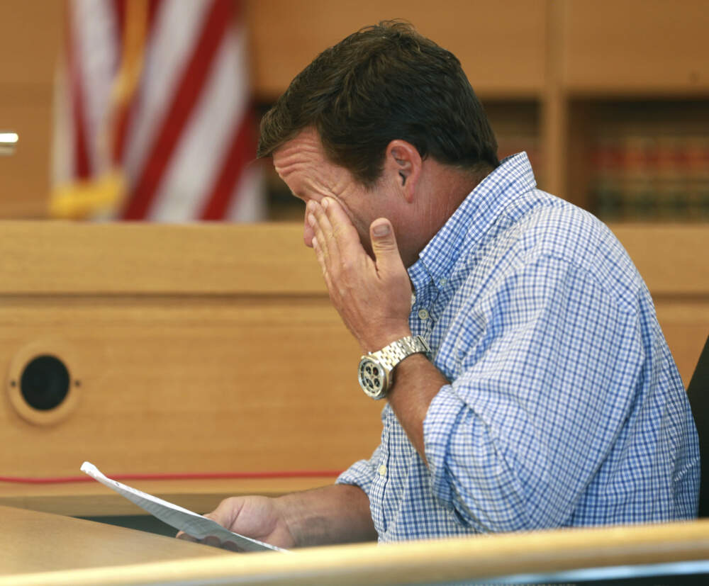 Conrad Roy, Jr. testifies about the loss of his son during his victim impact statement before Michelle Carter's sentencing for involuntary manslaughter Aug. 3, 2017 in Taunton. (Matt West/The Boston Herald via AP, Pool)