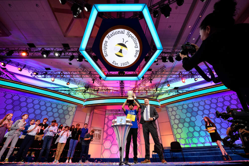14-year-old Dev Shah won the Scripps National Spelling Bee. (E. M. Pio Roda / Scripps National Spelling Bee)