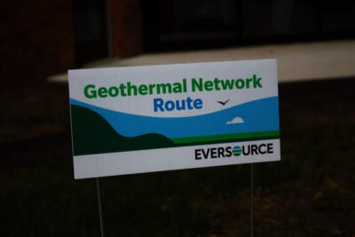 Eversource is building the country's first utility-operated networked geothermal system in Framingham. (Miriam Wasser/WBUR)