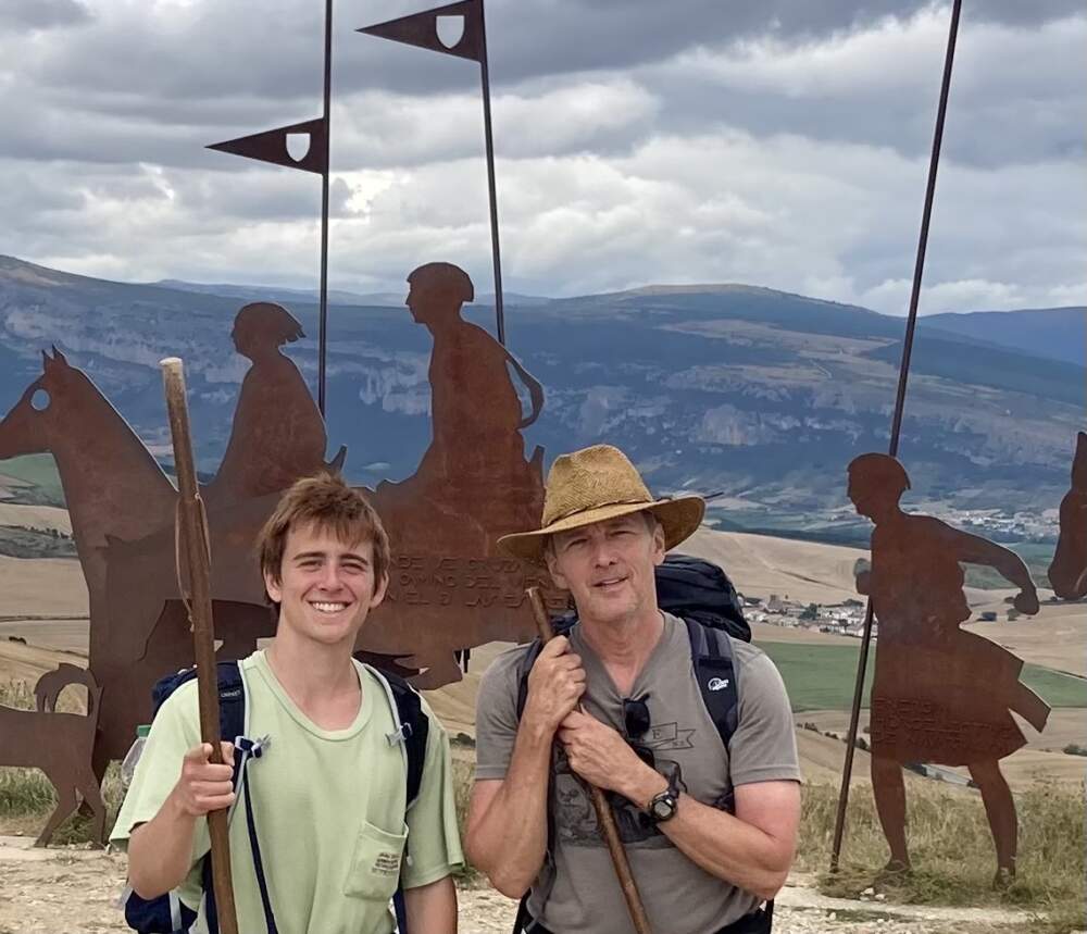 Andrew McCarthy and his son, Sam, on their journey. (Courtesy)