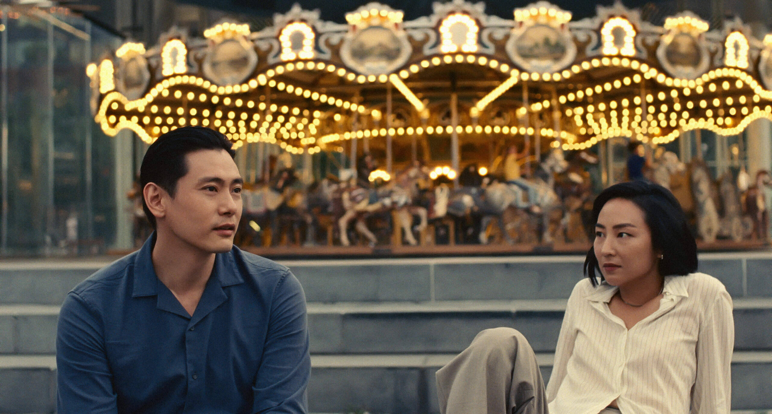 Teo Yoo and Greta Lee star in &quot;Past Lives.&quot; (Courtesy of A24)
