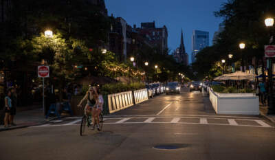 A summer evening on Newbury Street in Boston's Back Bay. (Robin Lubbock/WBUR)