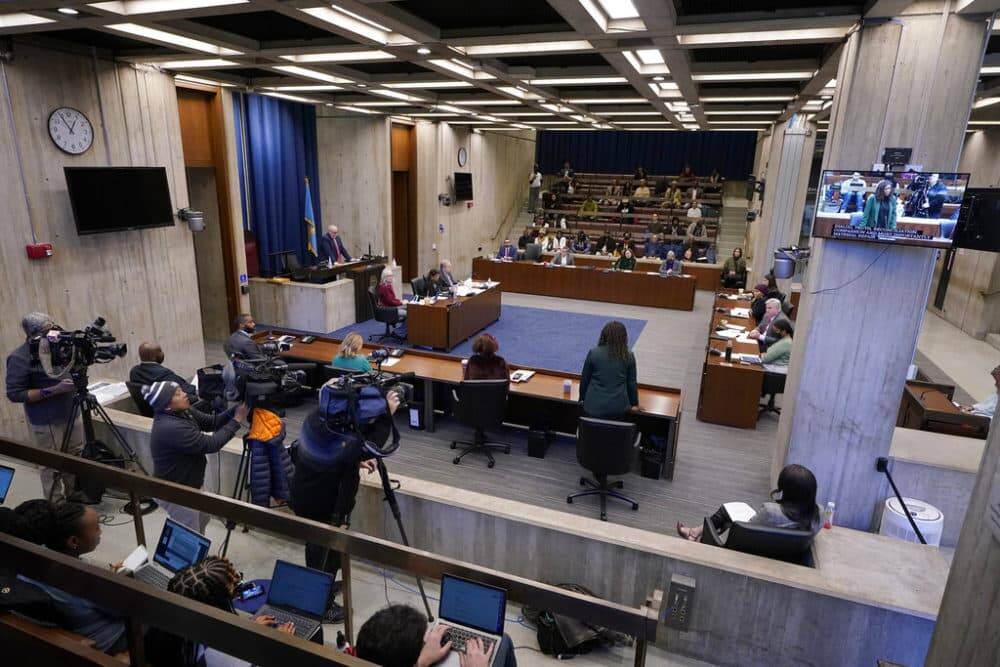 The Boston City Council during a meeting last year inside City Hall. (Steven Senne/AP)