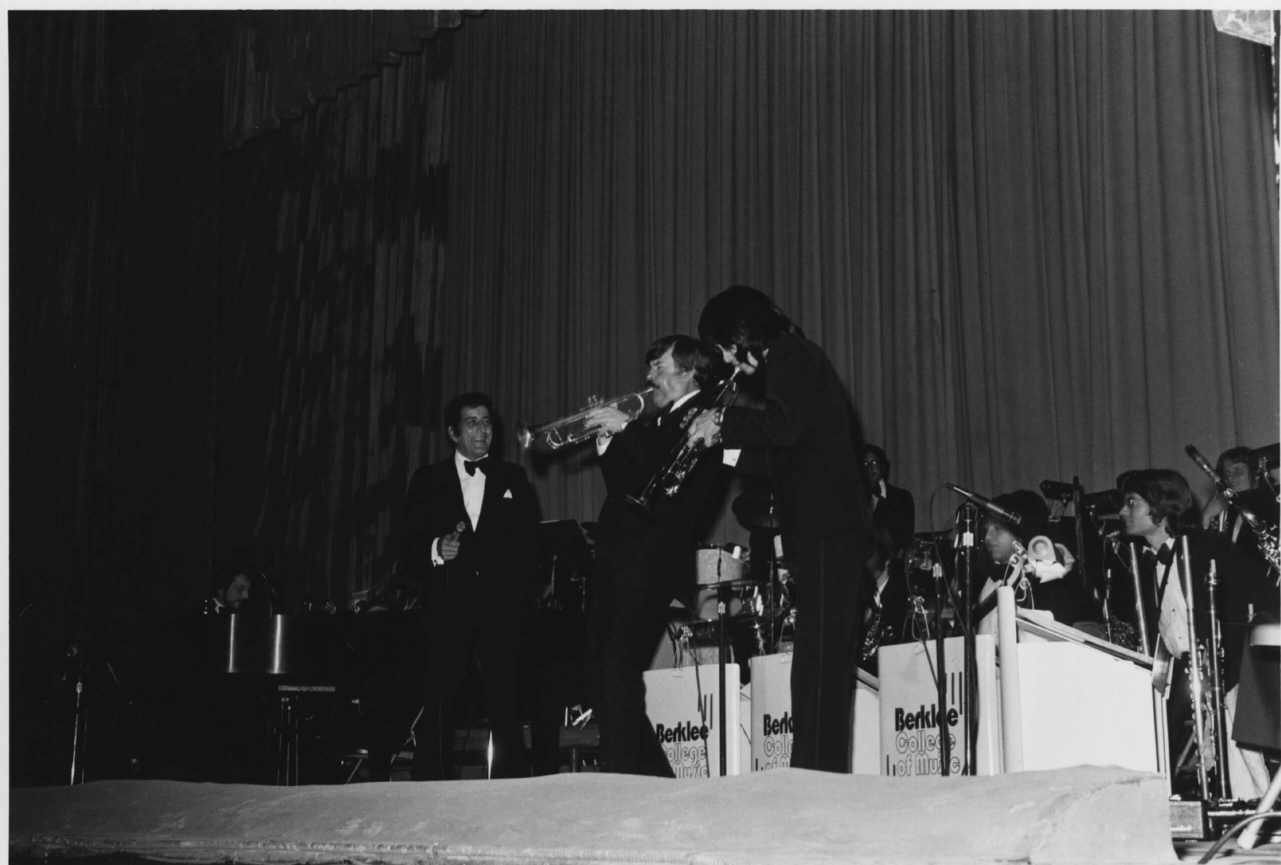Tony Bennett performs in 1973 with the Berklee Jazz Orchestra. (Courtesy Berklee Archives)