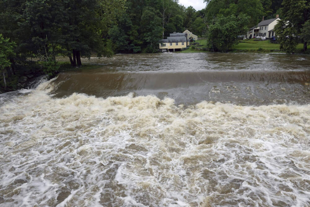 The Moodna Creek flows through Cornwall, N.Y., Monday, July 10, 2023. Heavy rain has washed out roads and forced evacuations in the Northeast as more downpours were forecast throughout the day. (Paul Kazdan/AP)