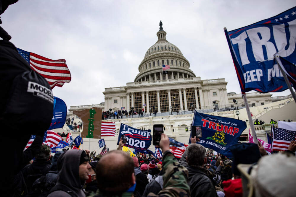 Pro-Trump supporters storm the U.S. Capitol following a rally with then-President Donald Trump on January 6, 2021 in Washington, DC. (Samuel Corum/Getty Images)
