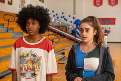 Ayo Edebiri as Josie and Rachel Sennott as PJ in &quot;Bottoms.&quot; (Courtesy Patti Perret/ORION Pictures Inc.)