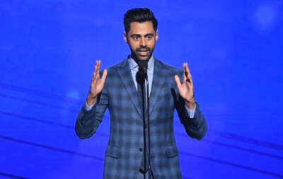 Hasan Minhaj speaks onstage during the 2019 NBA Awards presented by Kia on TNT at Barker Hangar on June 24, 2019 in Santa Monica, California. (Photo by Kevin Winter/Getty Images for Turner Sports)