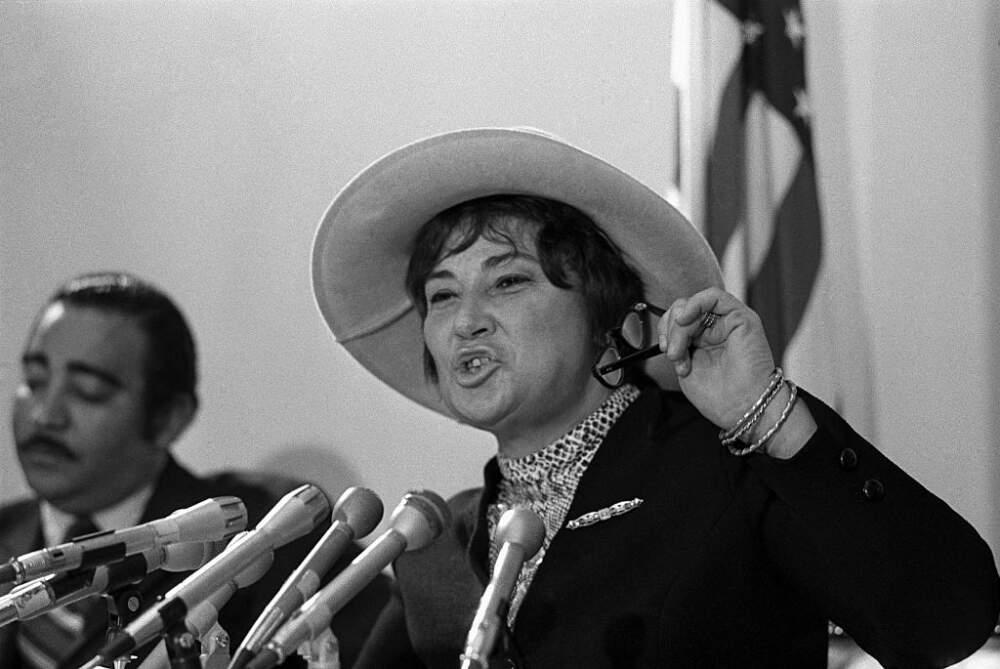 Bella Abzug speaks at a press conference after being elected to the House of Representatives in 1970. (Getty Images)
